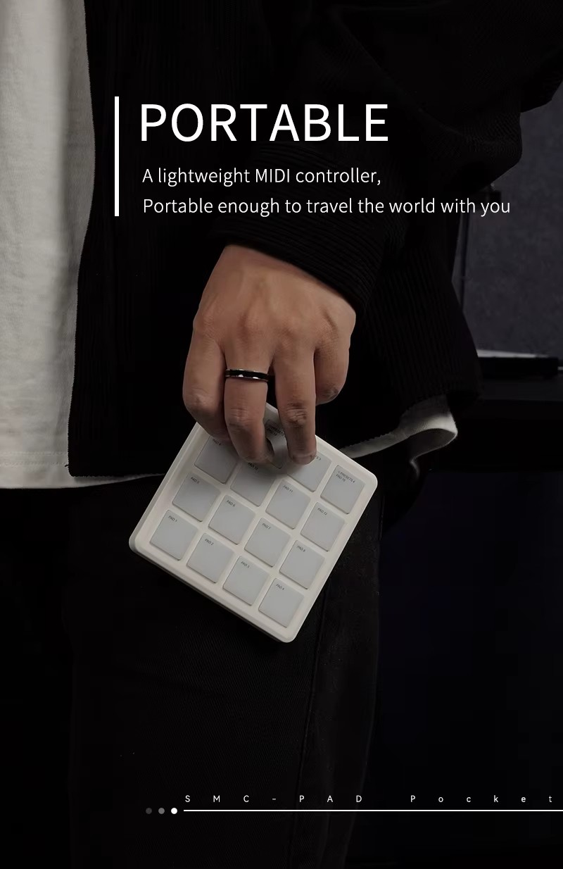 M-VAVE SMC-PAD POKET Wireless MIDI Controller Portable for Percussion Keyboards