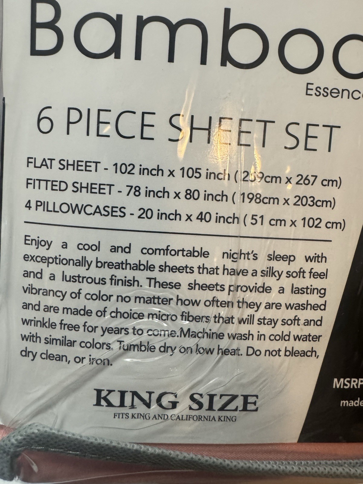 Bamboo king Size Deep Pocket Sheet Set