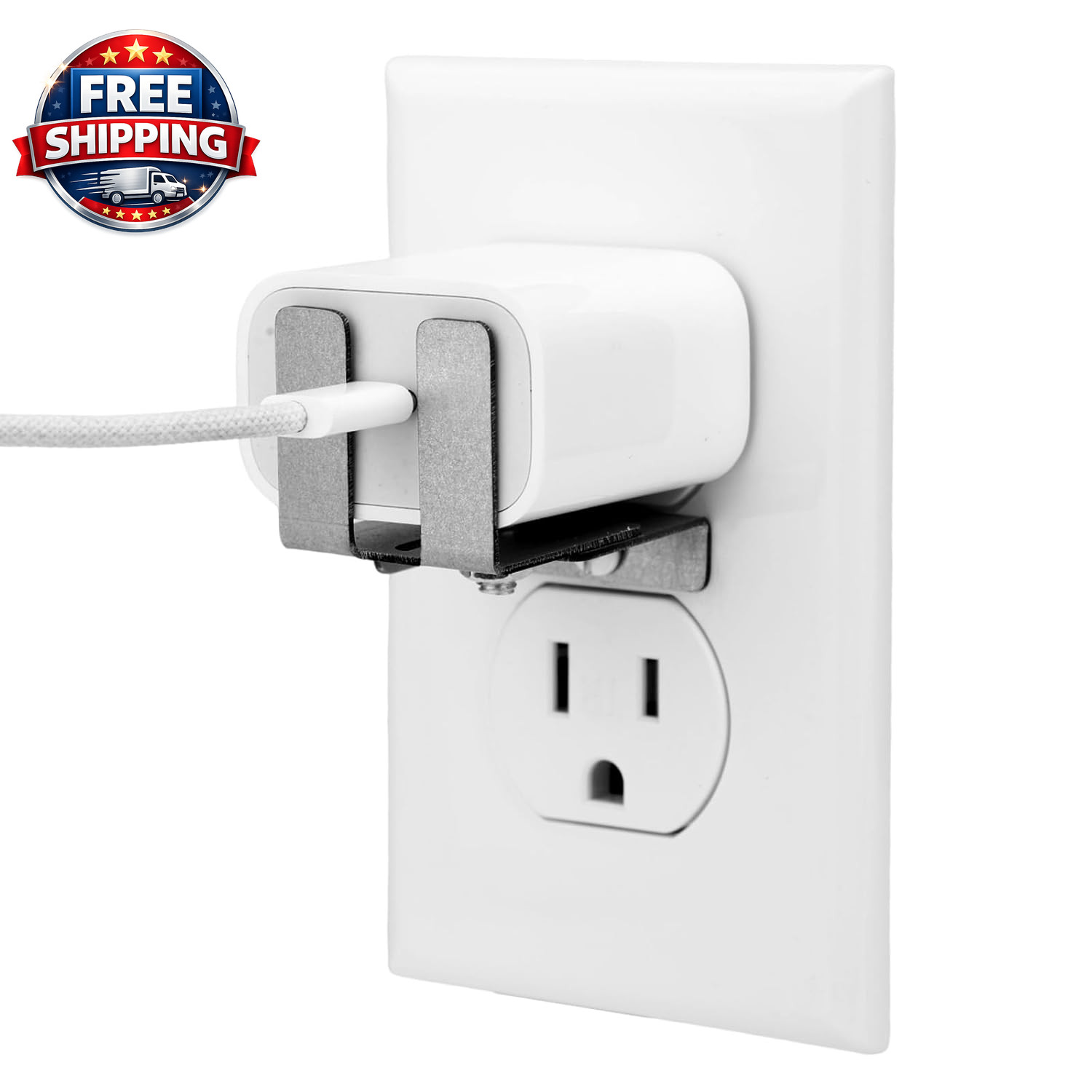 Charger Lock to Outlet with Screw, Adjustable Stainless Steel Outlet anti Theft