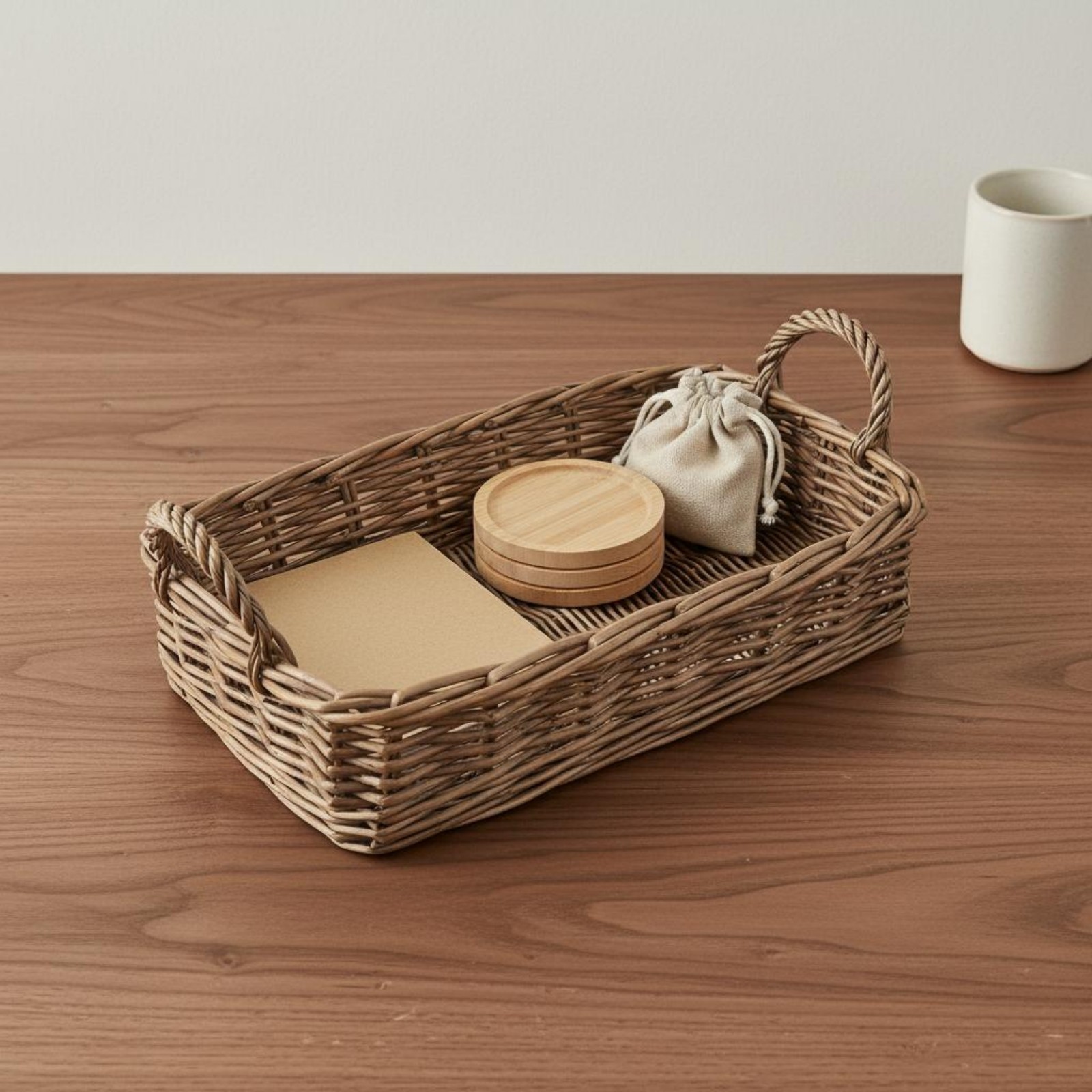Rectangular Wicker Tray Decorative Rectangular Tray Tray Hardwearing for Desk