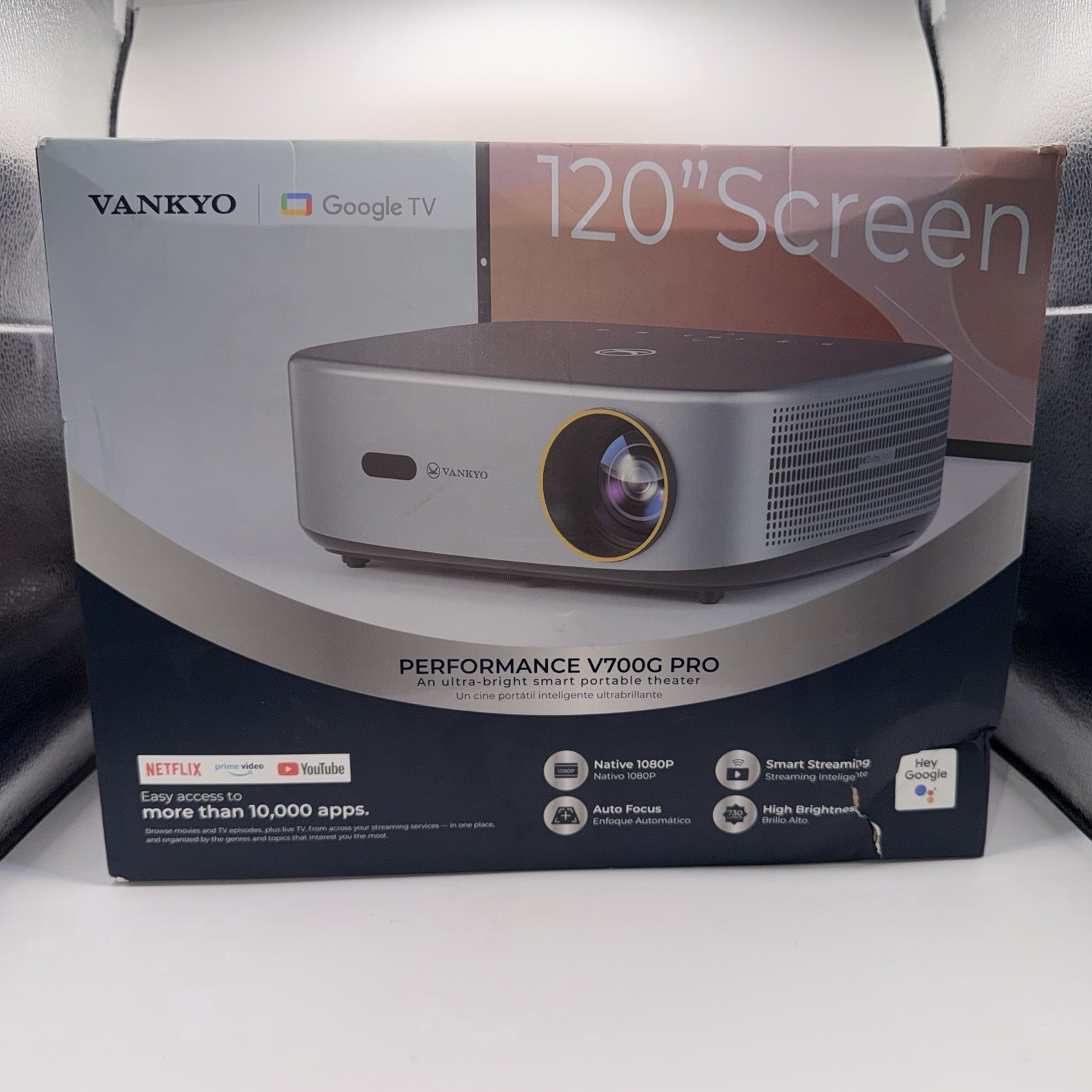 Vankyo Performance V700G Pro Native 1080P Wireless WebOS Single LCD Projector