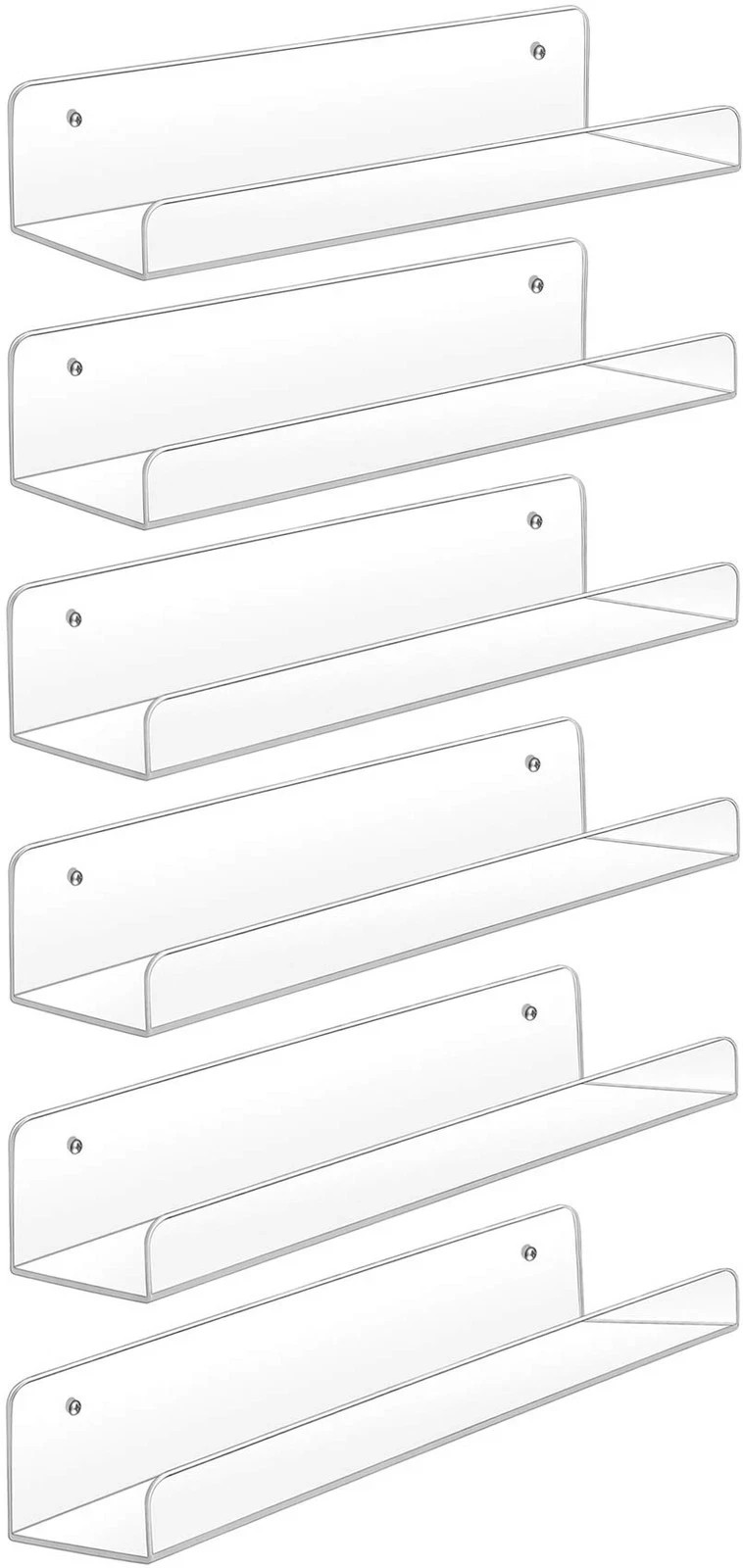 Acrylic Shelves,6 Pack 15 Inch Floating Wall Shelves, Funko Pop Display Shelf...