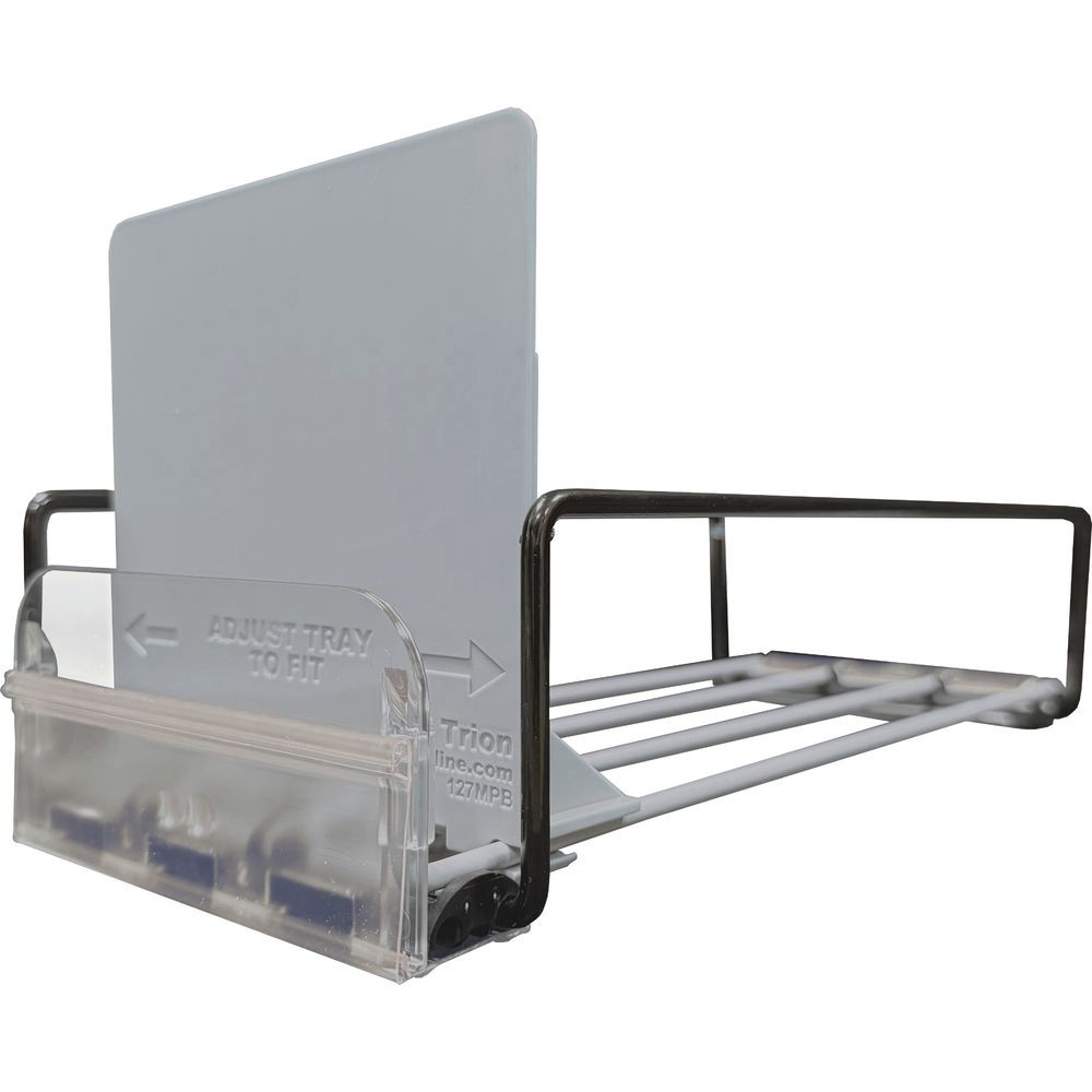 Trion Open Sided Black Metal Expandable Wire Tray - 22"L x 5"-10"W x 5 1/2"H