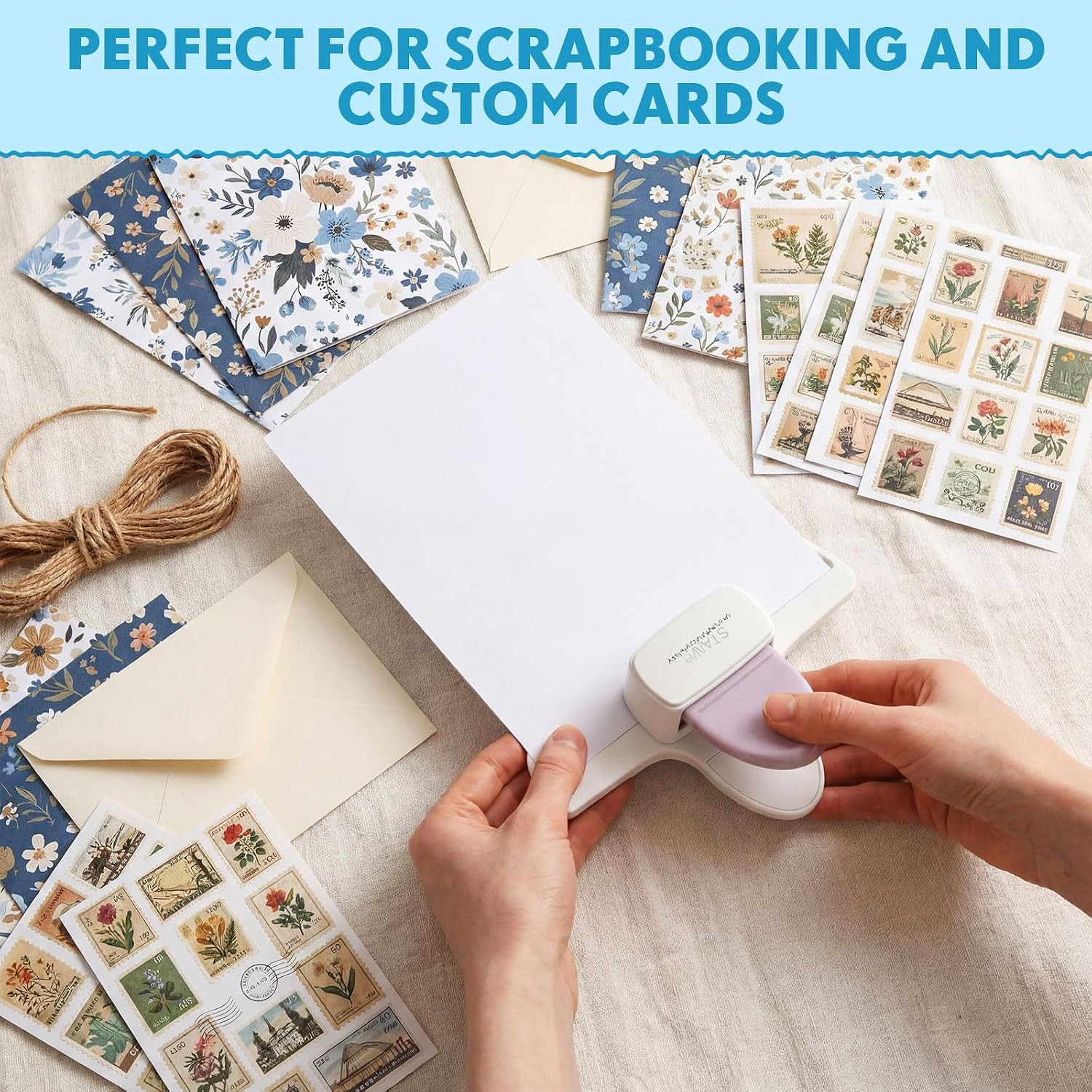 1 Pcs Postage Stamp Punch with Adjustable Perforated Edge, Versatile Stamp Shape