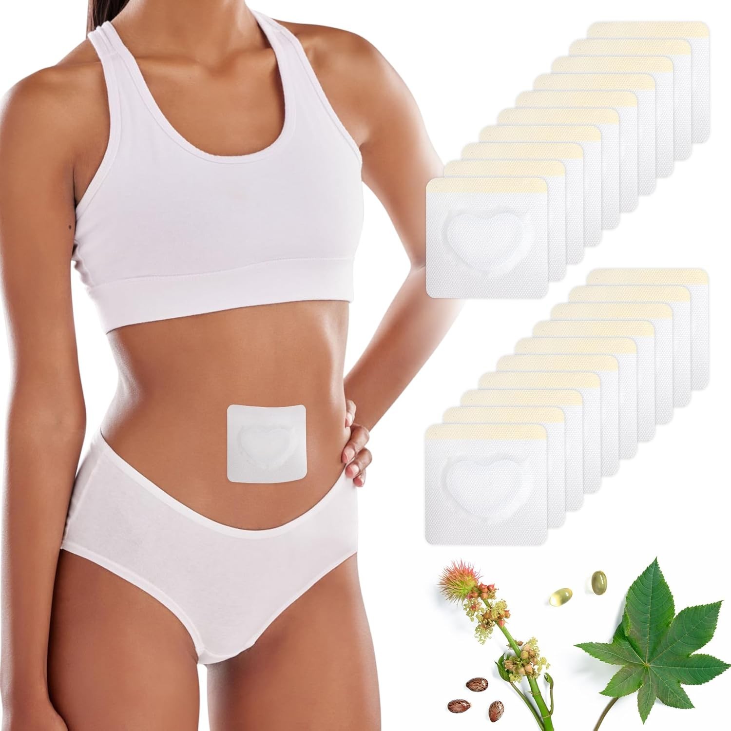20 Pcs Castor Oil Patches Castor Oil Belly Button Patch Cover Organic Cotton Dis