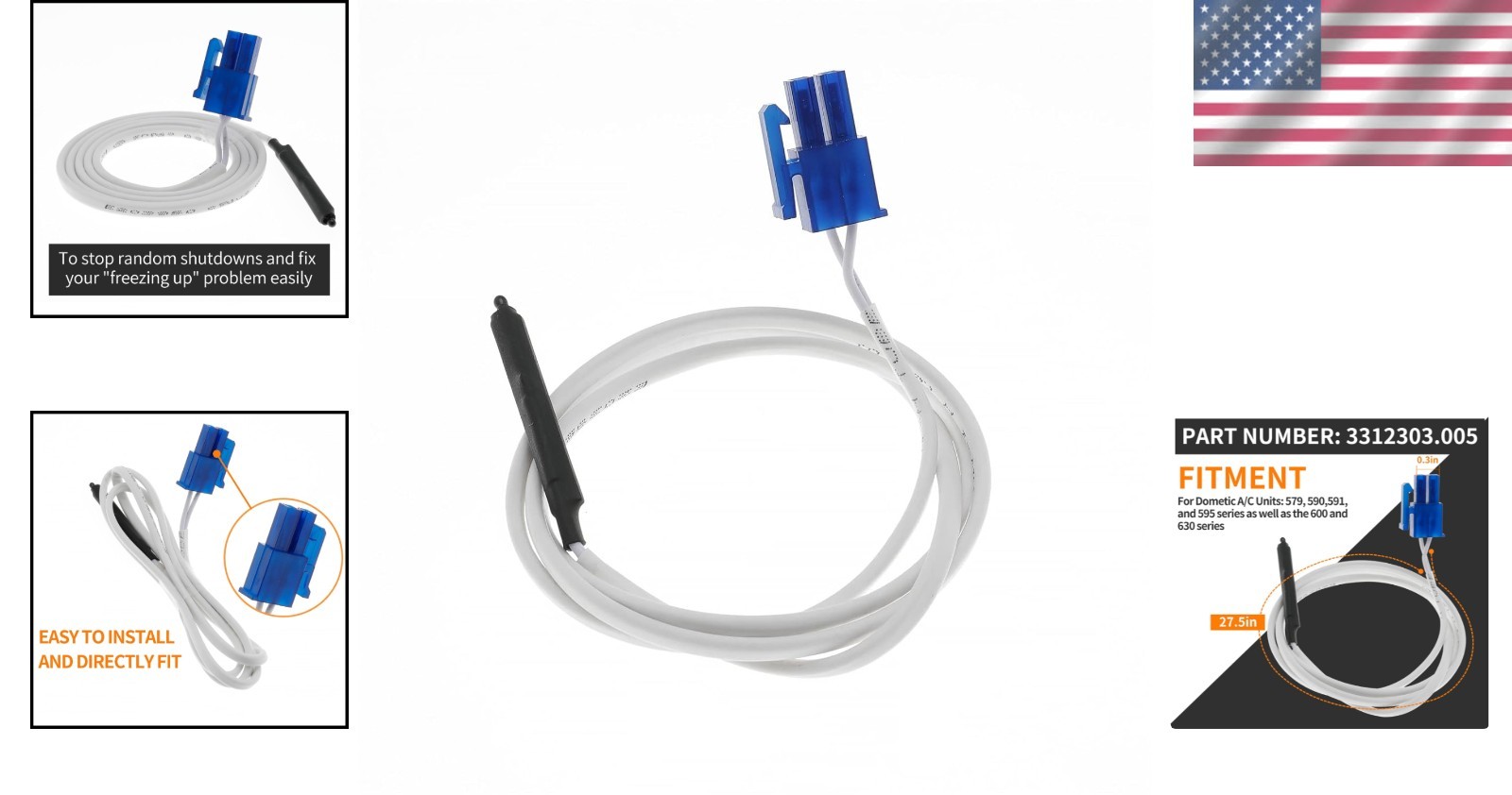 AC Thermistor Sensor Replacement 3312303005 for Enhanced Dometic A/C Performance