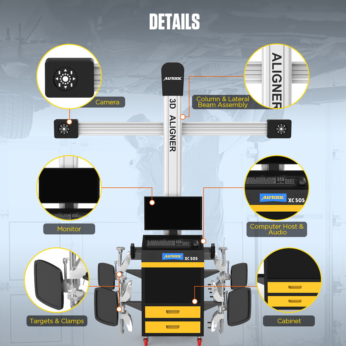 AUTOOL® 3D Wheel Alignment Machine Wheel Tire Aligner System Fully Automatic USA