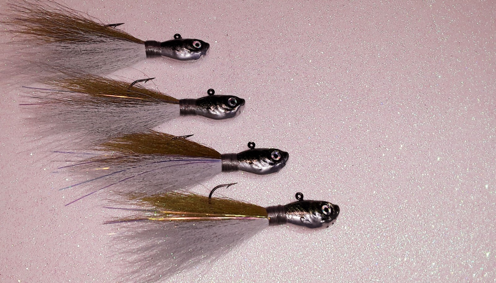4 Trophy Hunter Ultra Minnow Bucktail Hair Jigs 1/2 oz - Walleye, Bass, Northern