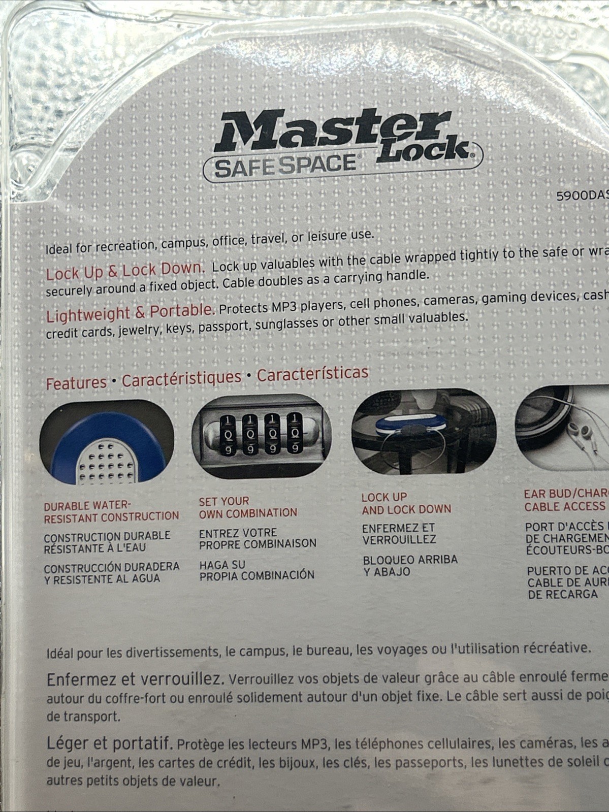 Master Lock Safe Space Portable Personal - Black - New Unopened in Package