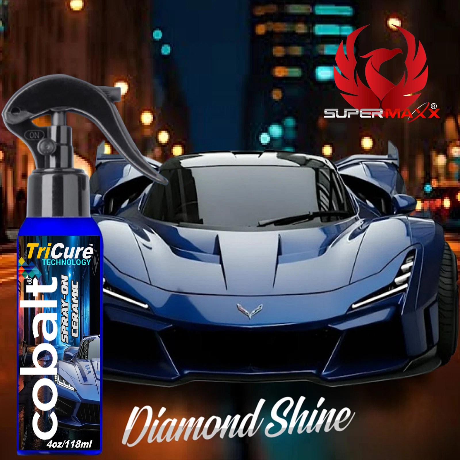 COBALT CERAMIC CAR COATING SUPERIOR HIGH GLOSS PAINT PROTECTION - 4 OZ KIT