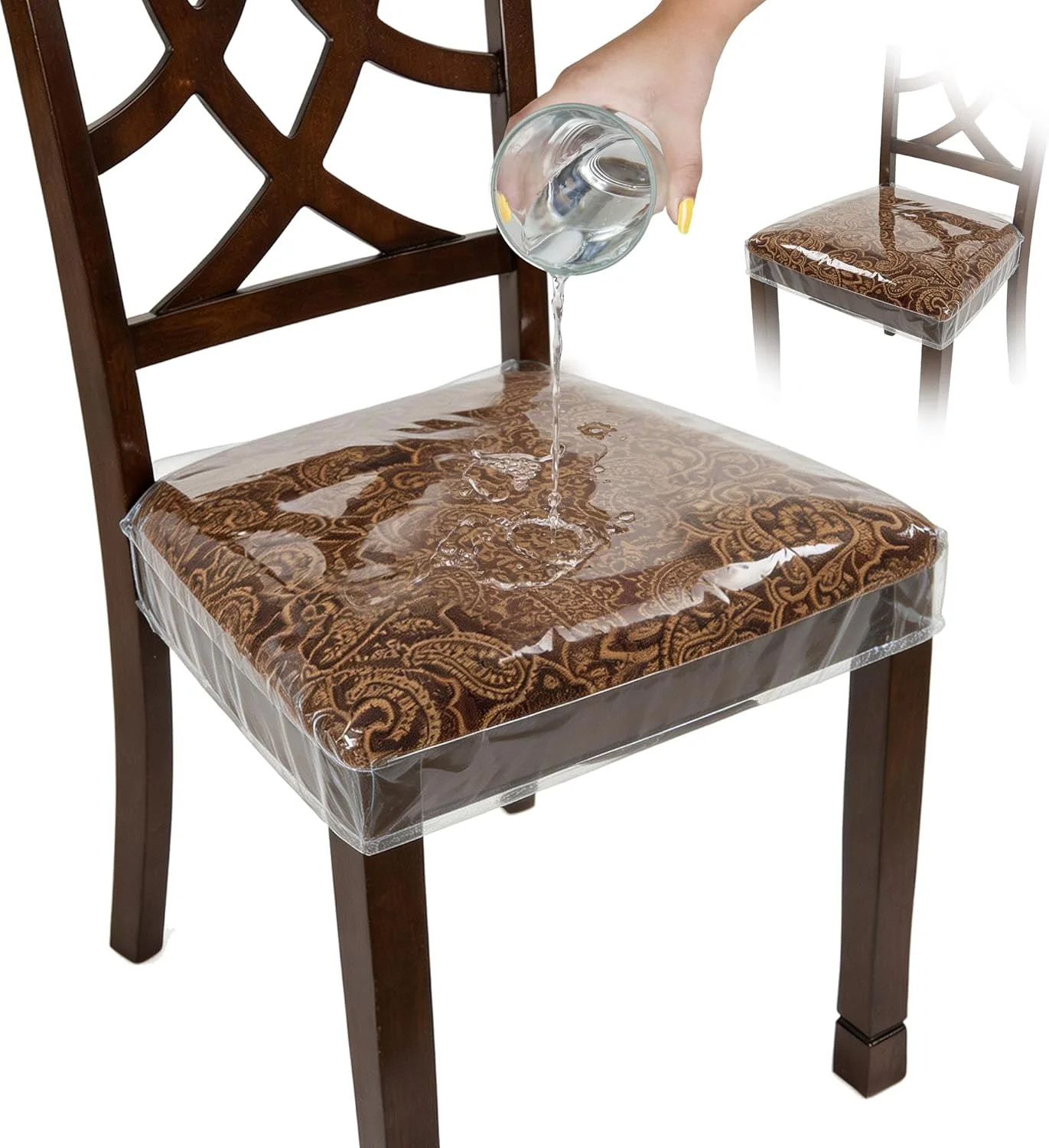Houseables Plastic Chair Covers, Plastic Seat Covers for Dining Chairs, Seat Pro