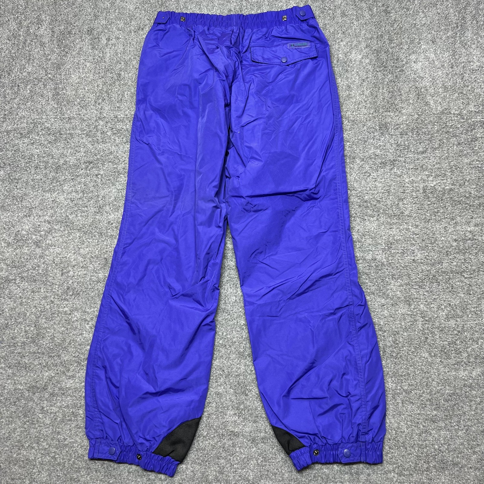 Columbia Snow Pants Mens Large Blue Ski Shell Elastic Waist Pull On Pockets
