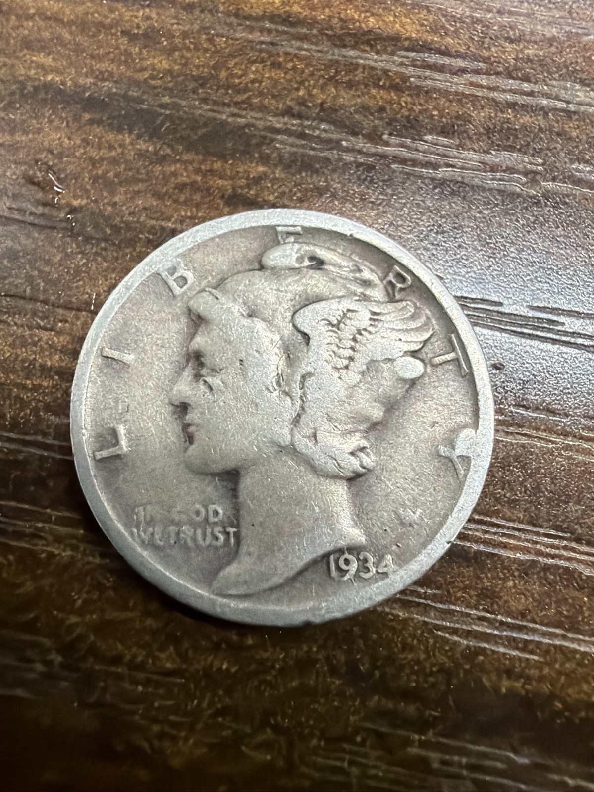 1934 Mercury Dime - Actual Silver Coin  Shown Same Day Shipping