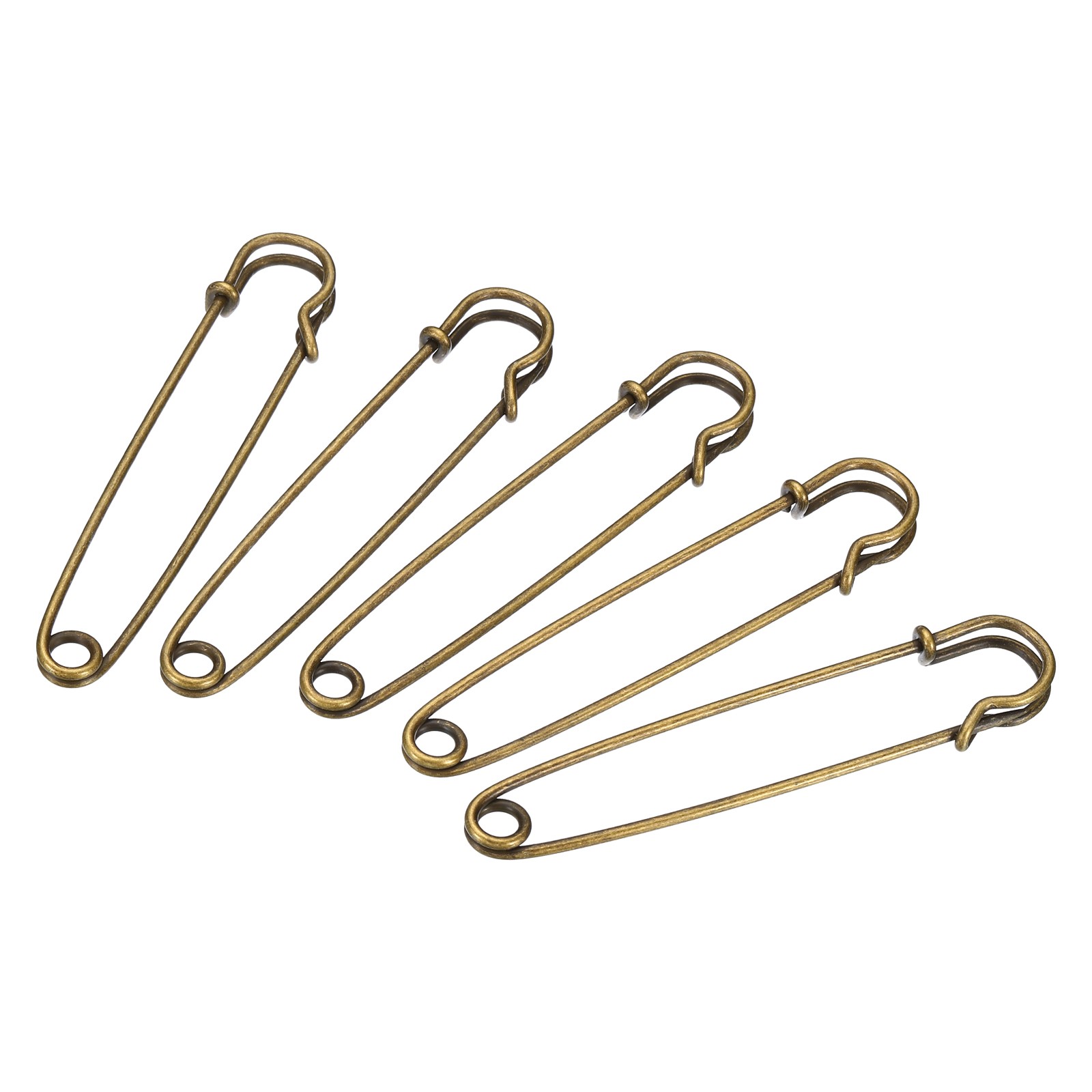 20Pcs Safety Pins 3.5 Inch Large Metal Sewing Pins Bronze Tone
