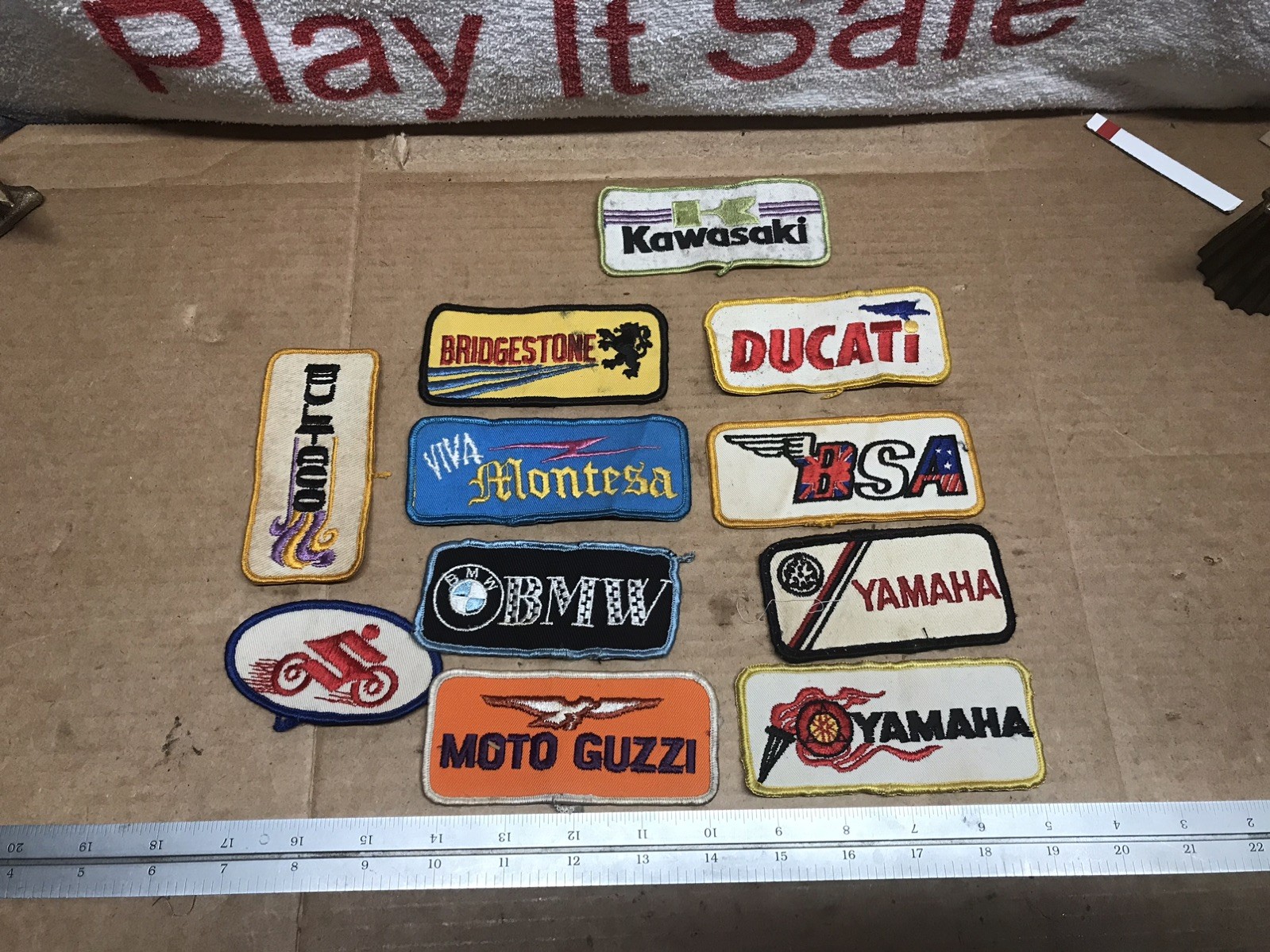 Vintage 1970's 1980's 11- motorcycle sew on patches Embroidered