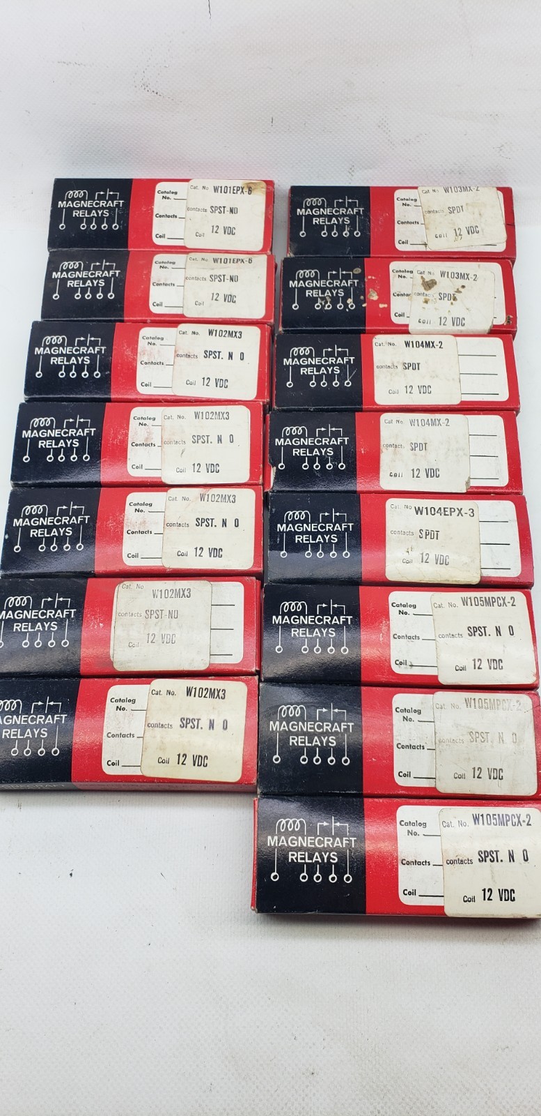 VTG NOS MAGNECRAFT W101EPX W102MX3 W103MX-2 W104EPX-3 W105MPCX-2 12 VDC Lot / 15