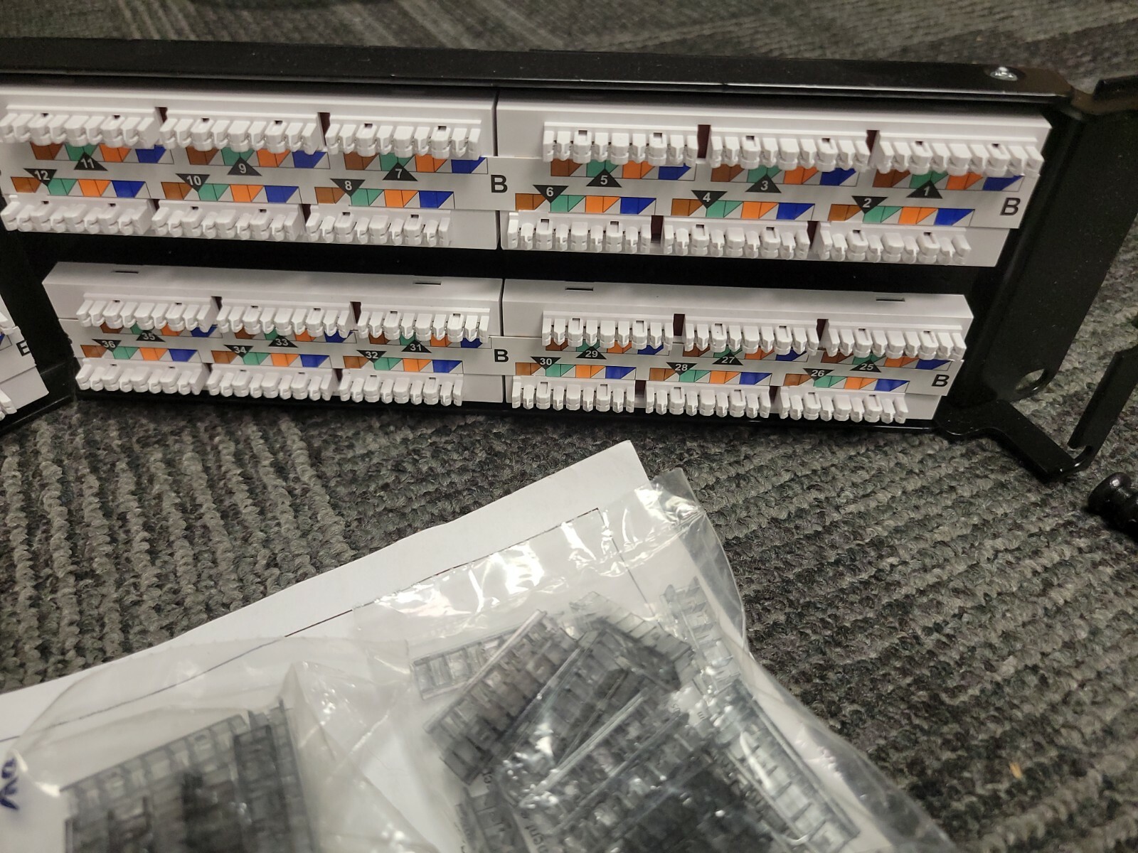 HUBBELL HP648A Nextspeed Category 6, 48 Port Patch Panel Angled, Black, 2U, New