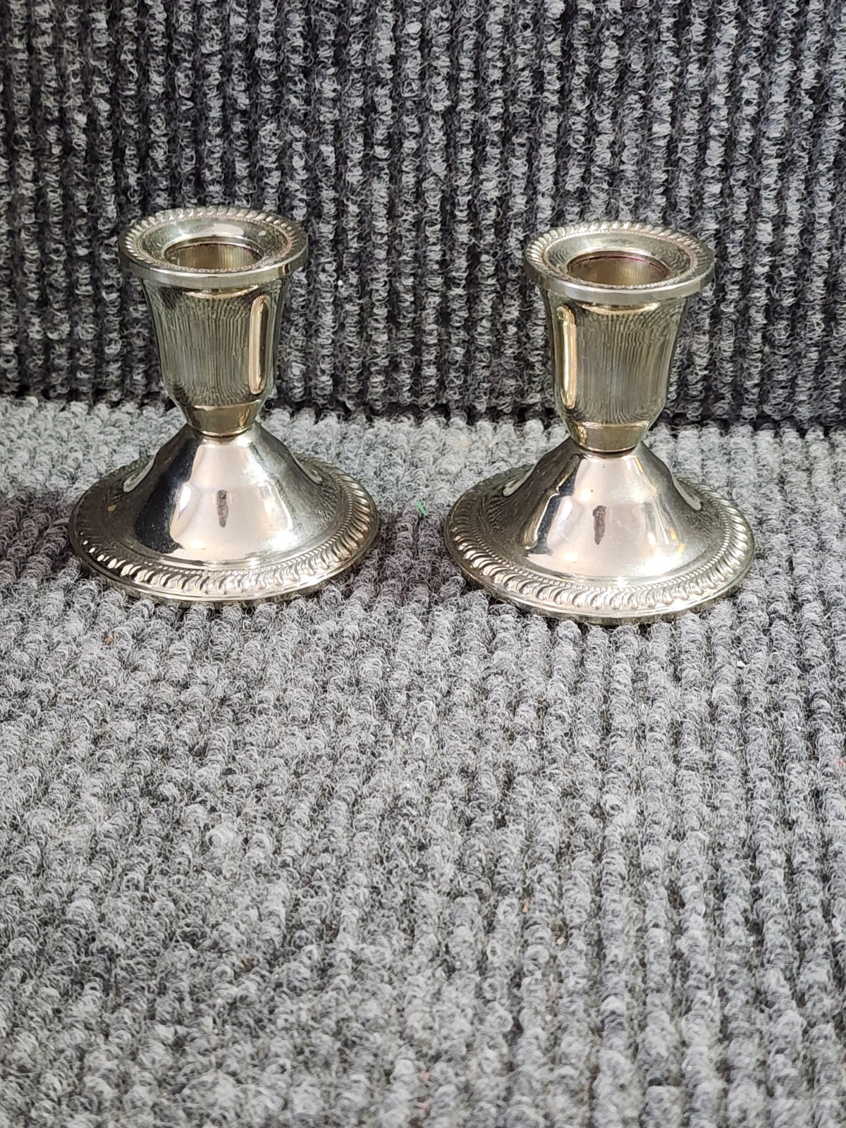 Maurice Duchin Shrewsbury Holloware 3" Nickel Silver polished Candlestick holder