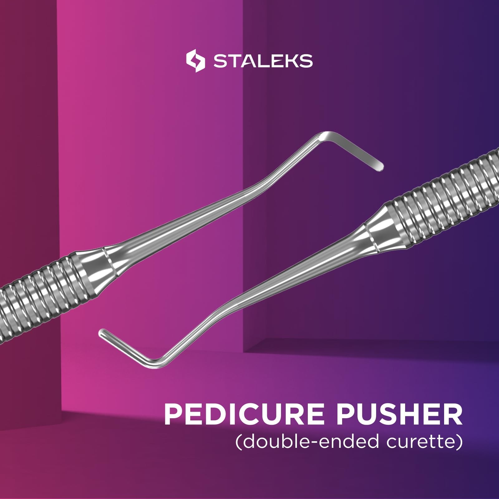 Glossy Silver Dual Function Pedicure Tool for Calluses and Ingrown Nails