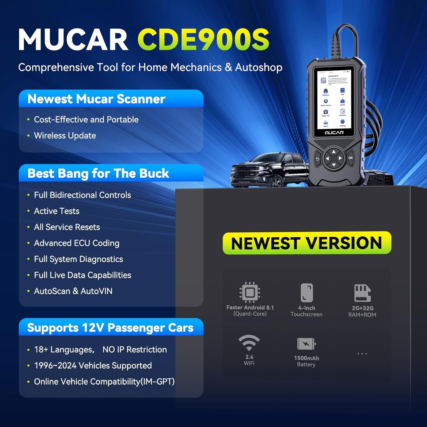 Bidirectional OBD2 Scanner Full System Car Diagnostic Tool