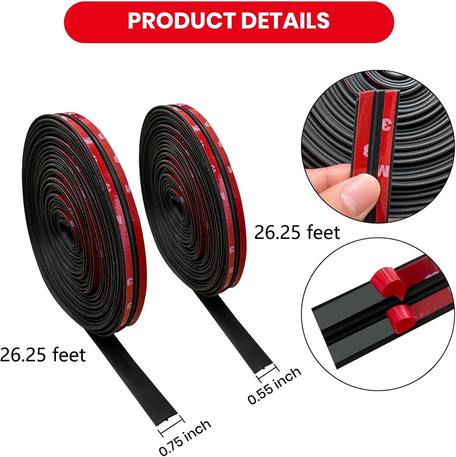 T Shape Car Weather Stripping Trim Kit - 52.5ft