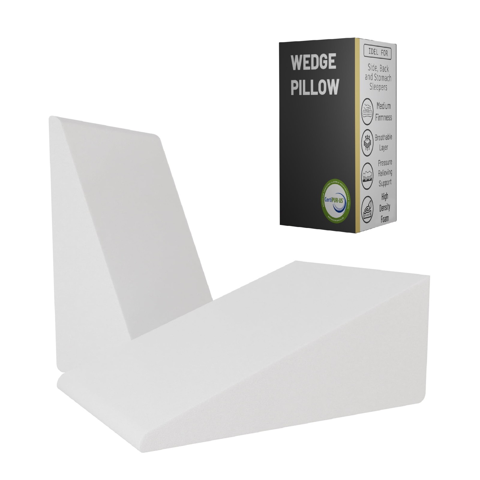 24-Inch Mattress System Bed Wedge Pillow Foam Incline, Multi-Purpose,Comfortable
