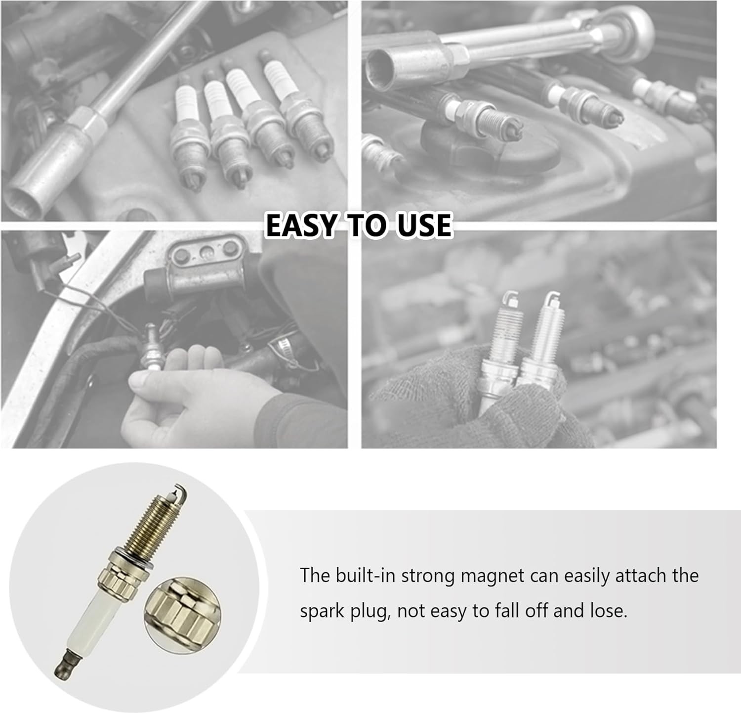 5/8" Magnetic Spark Plug Socket,6-Point 3/8" Drive Thin Wall Spark Plug Socket