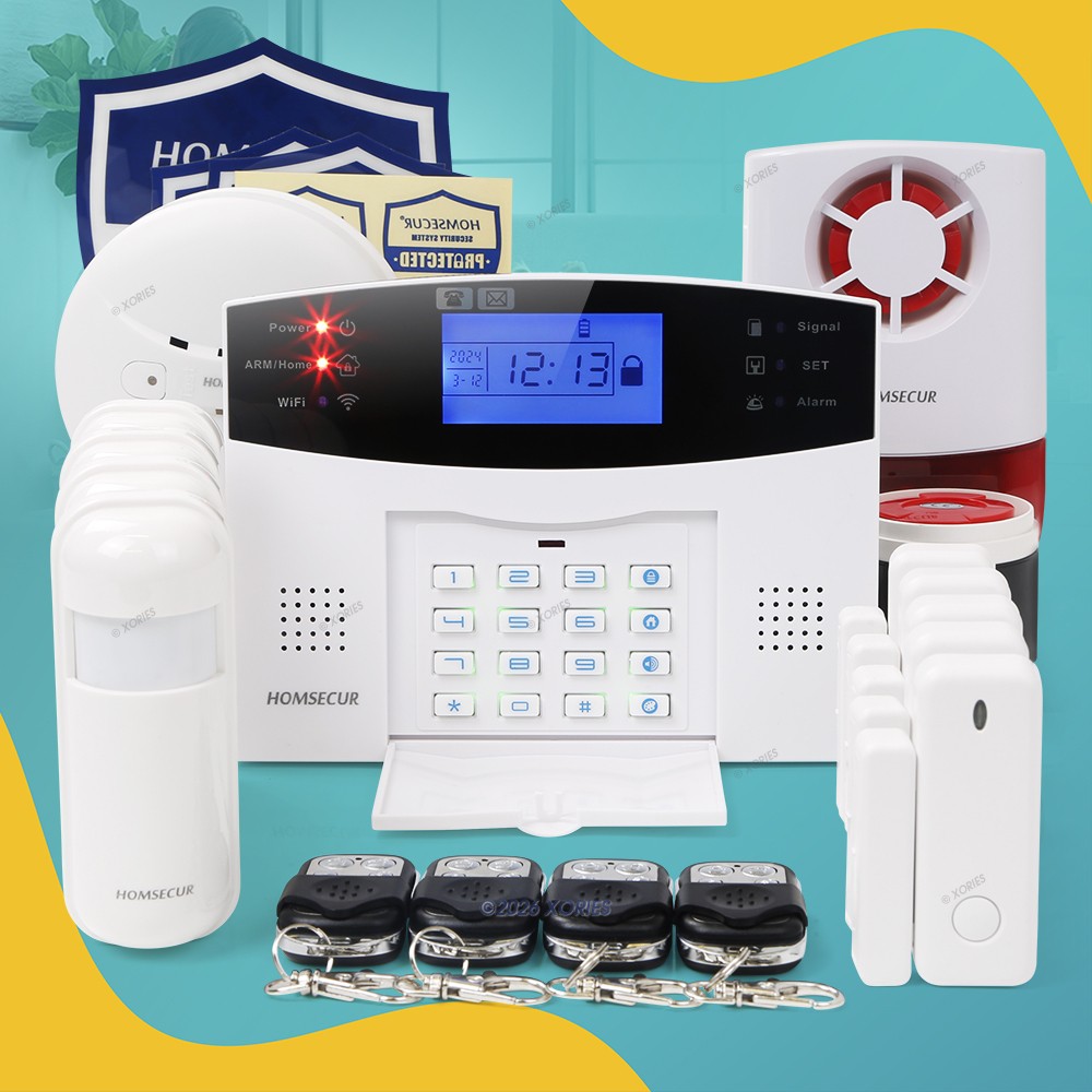 HOMSECUR Wireless &wired WIFI 4G Home House Alarm System+PIR+5*Door Sensor