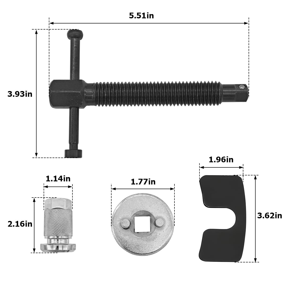 Bittwee Car Brake Piston Wind Back Tool, 3pcs/Set Caliper 3 PCS/Set