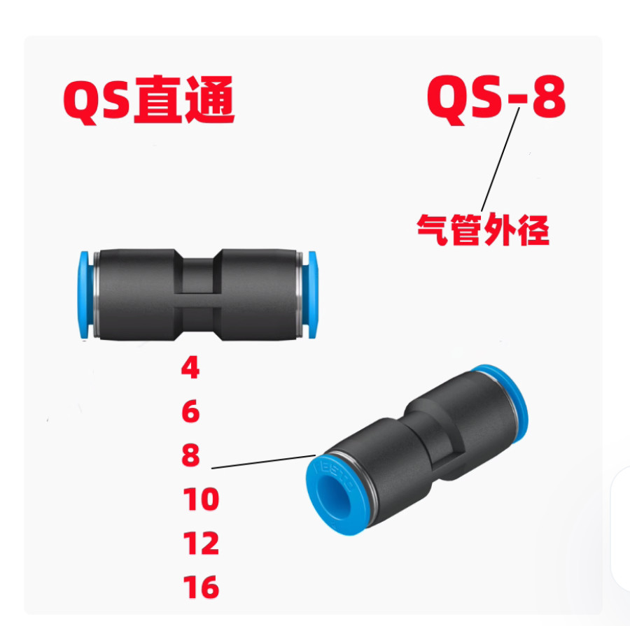 10PC NEW FESTO Gas pipe joint QS Direct QS-10 #LL
