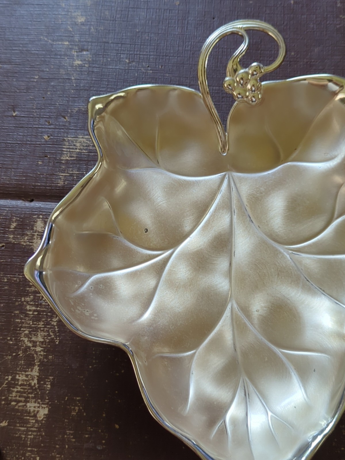 Versilbert-Anlaufgeschtzt Silverplated Leaf Serving Tray/Candy Dish Made German