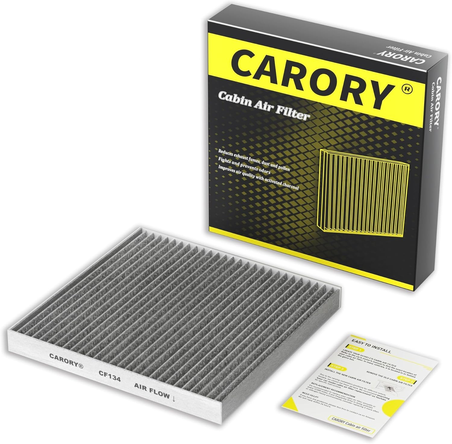Cabin Air Filter w/Activated Carbon for Honda Accord 2003–2022, Civic 2006–2015,