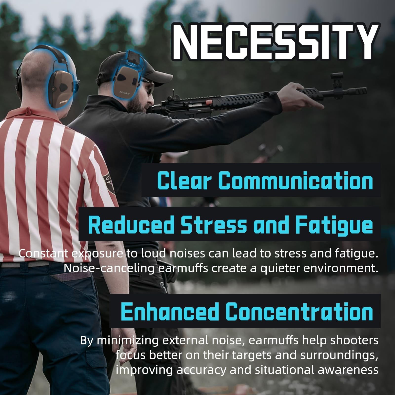 EM054 Electronic Ear Protection for Shooting Range with Sound Amplification N...
