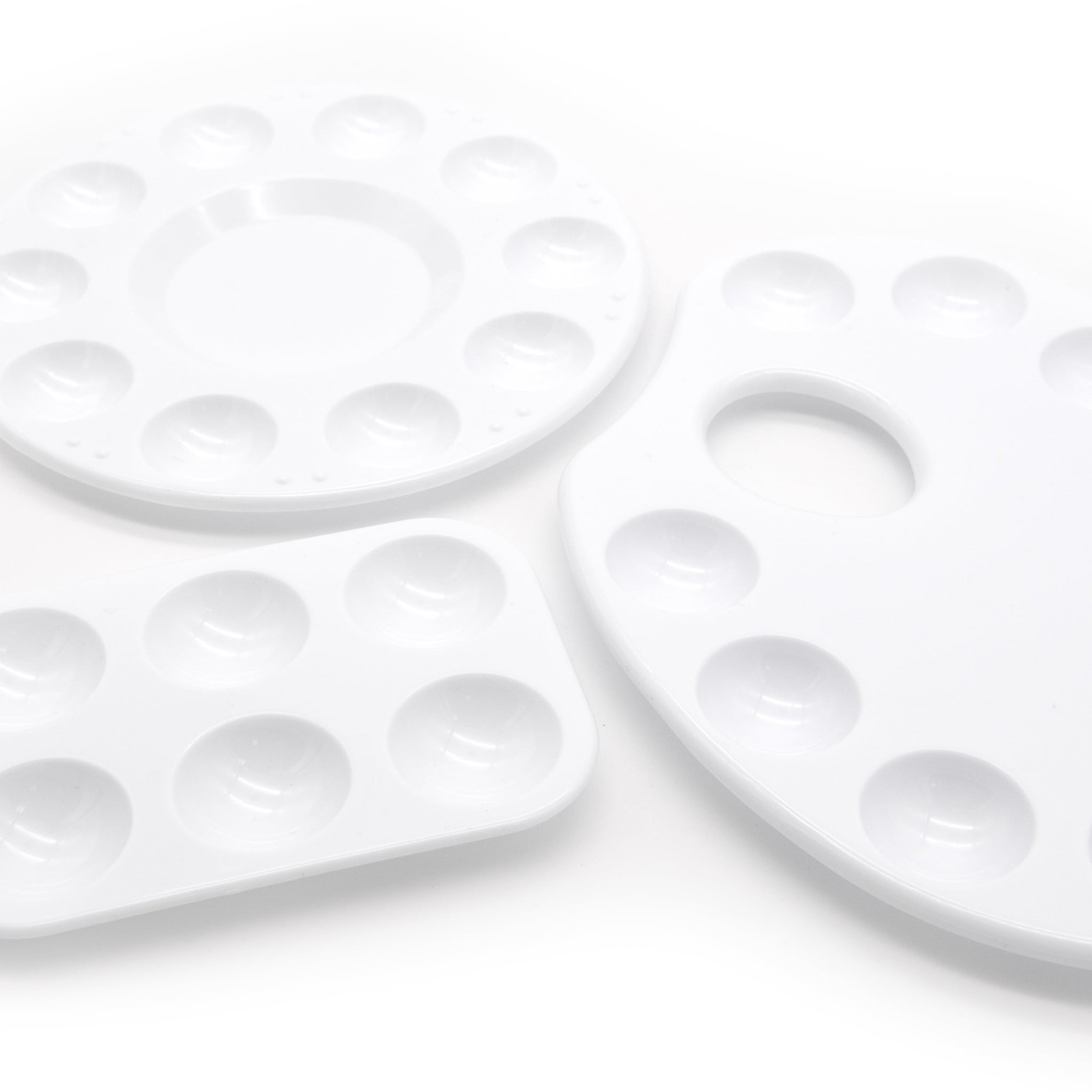Hello Hobby White Craft Plastic Paint Palettes 3 Pack