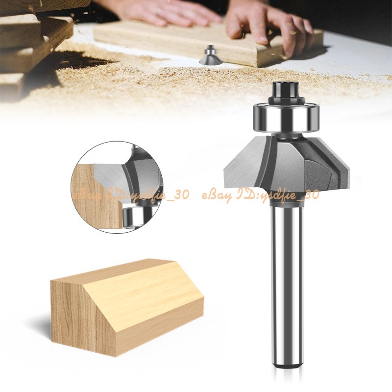 45 Degree Chamfer Router Bit 1/4" Shank Milling Cutter Cutting Woodworking Tools
