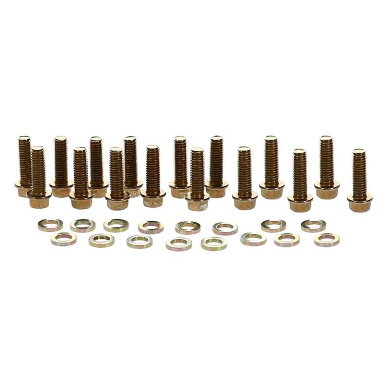 Manley Intake Manifold Bolt Set 42175; Gold Irridite Hex Steel for BBC
