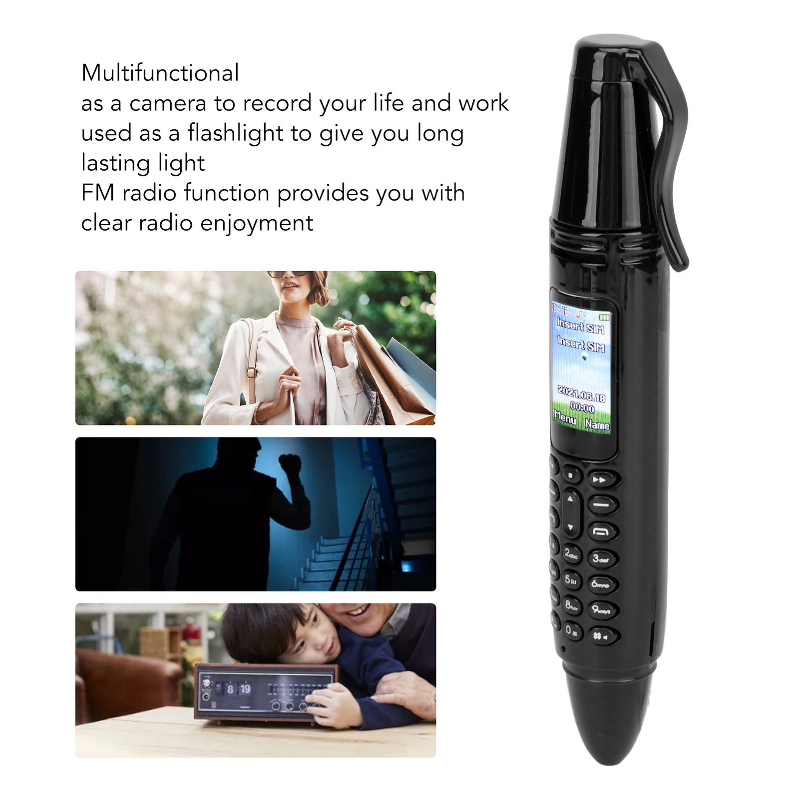 Pen Mini Cell Phone Dialer 0.96 Tiny Screen Mobile Phone Support GSM