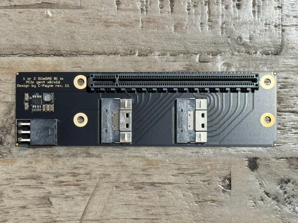 C-Payne SlimSAS PCIe Gen4 Riser kit - Host and Device Adapters with Single Cable