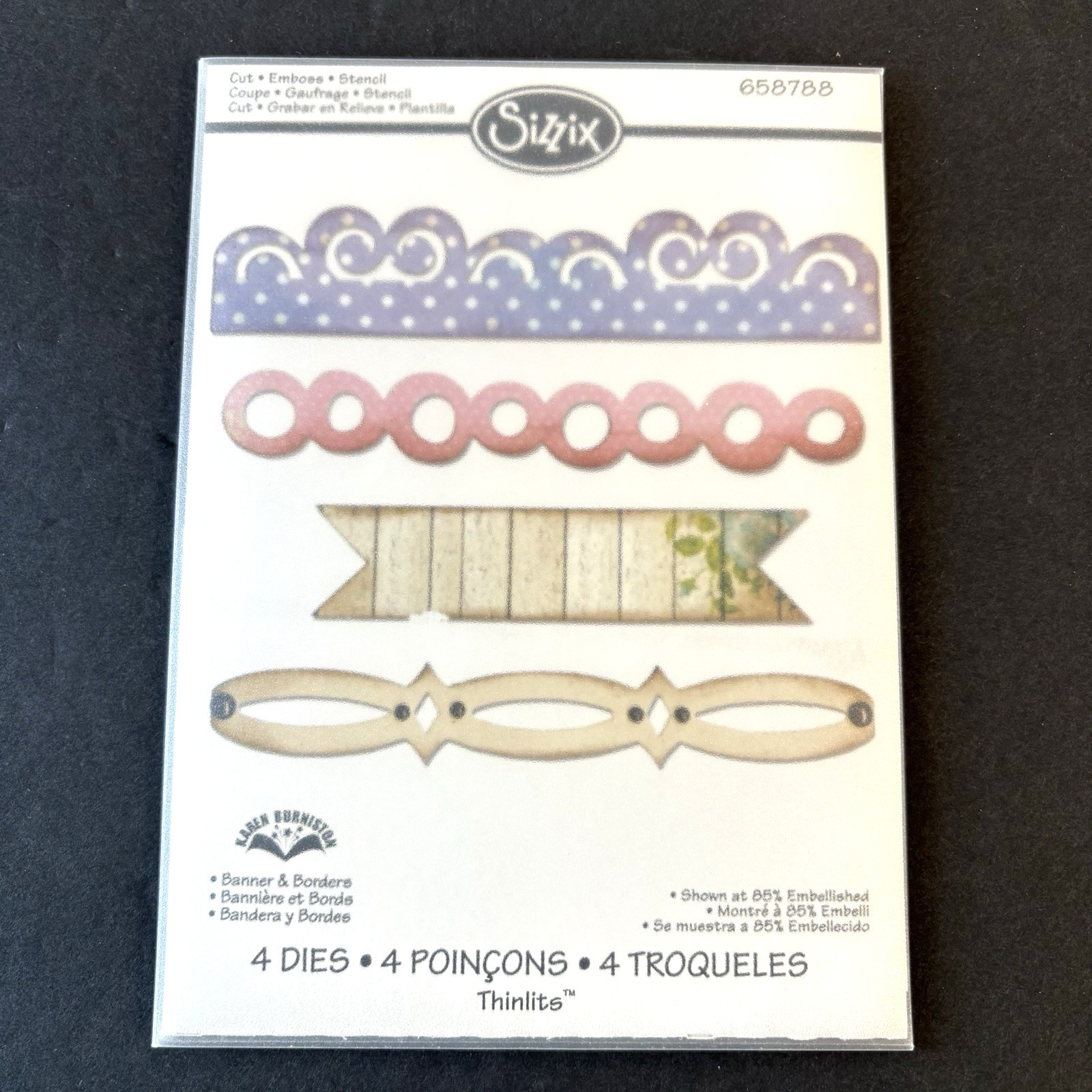 Sizzix Banners & Borders Tag Chain Scallop Metal Cutting Die 658788