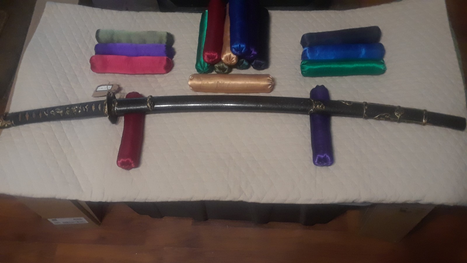 Handmade Japanese-Style Satin Makura (Sword Pillows)