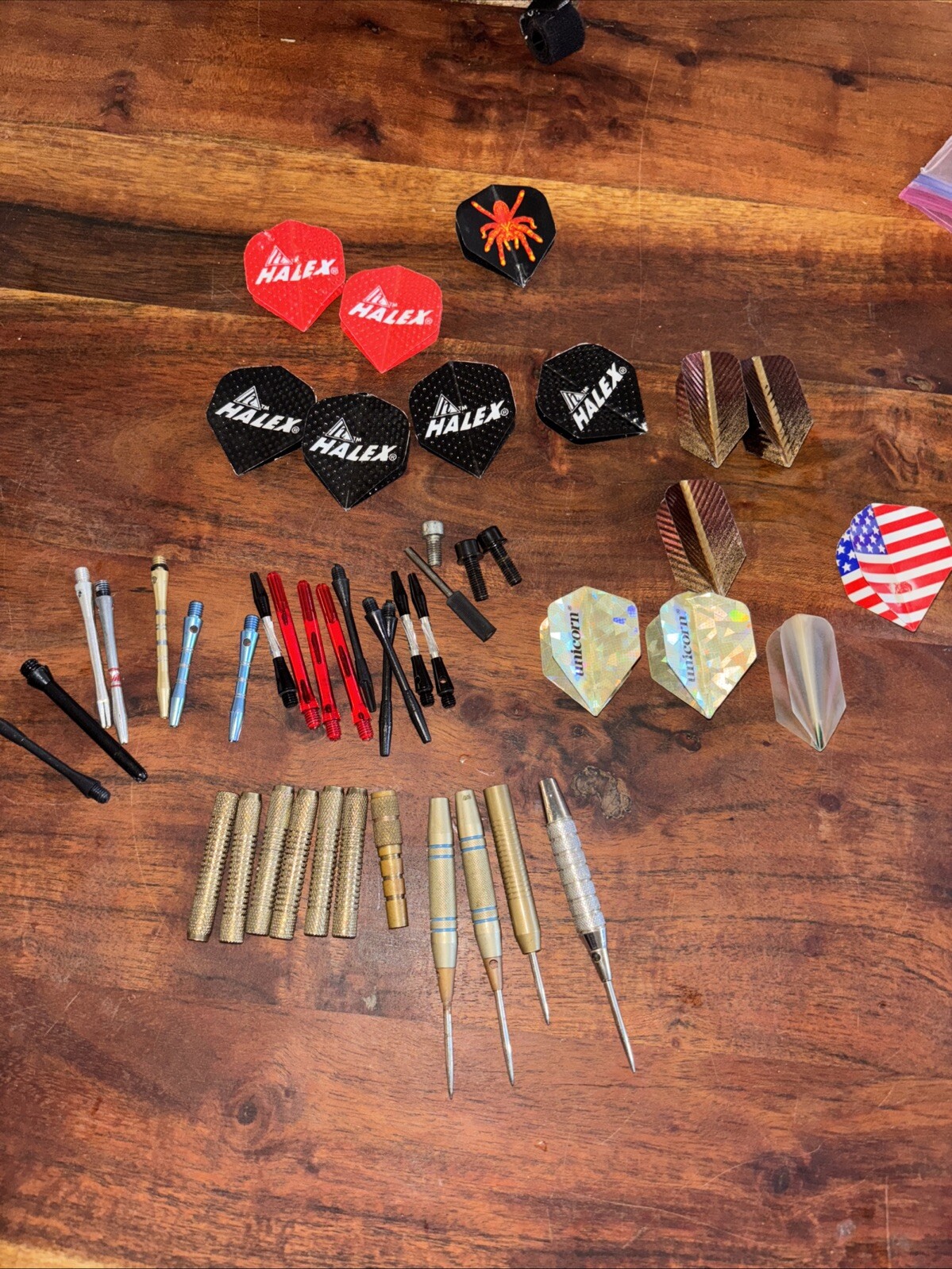 Large Lot Of Vintage Dart Supplies HALEX Shafts Unicorn Flights  + Extras