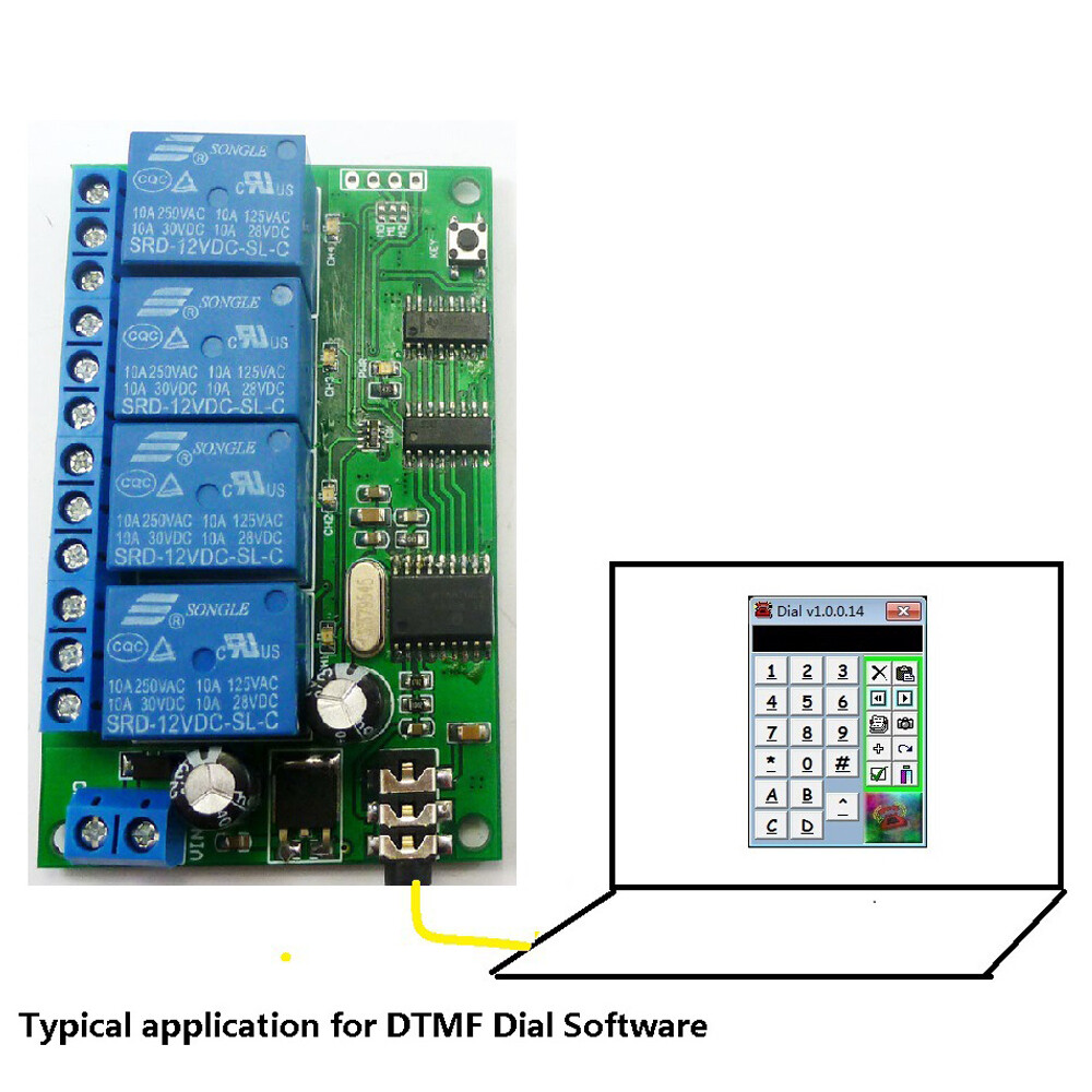 4 Channel Relay MT8870 DTMF Tone Signal Decoder Remote Control Relay Module