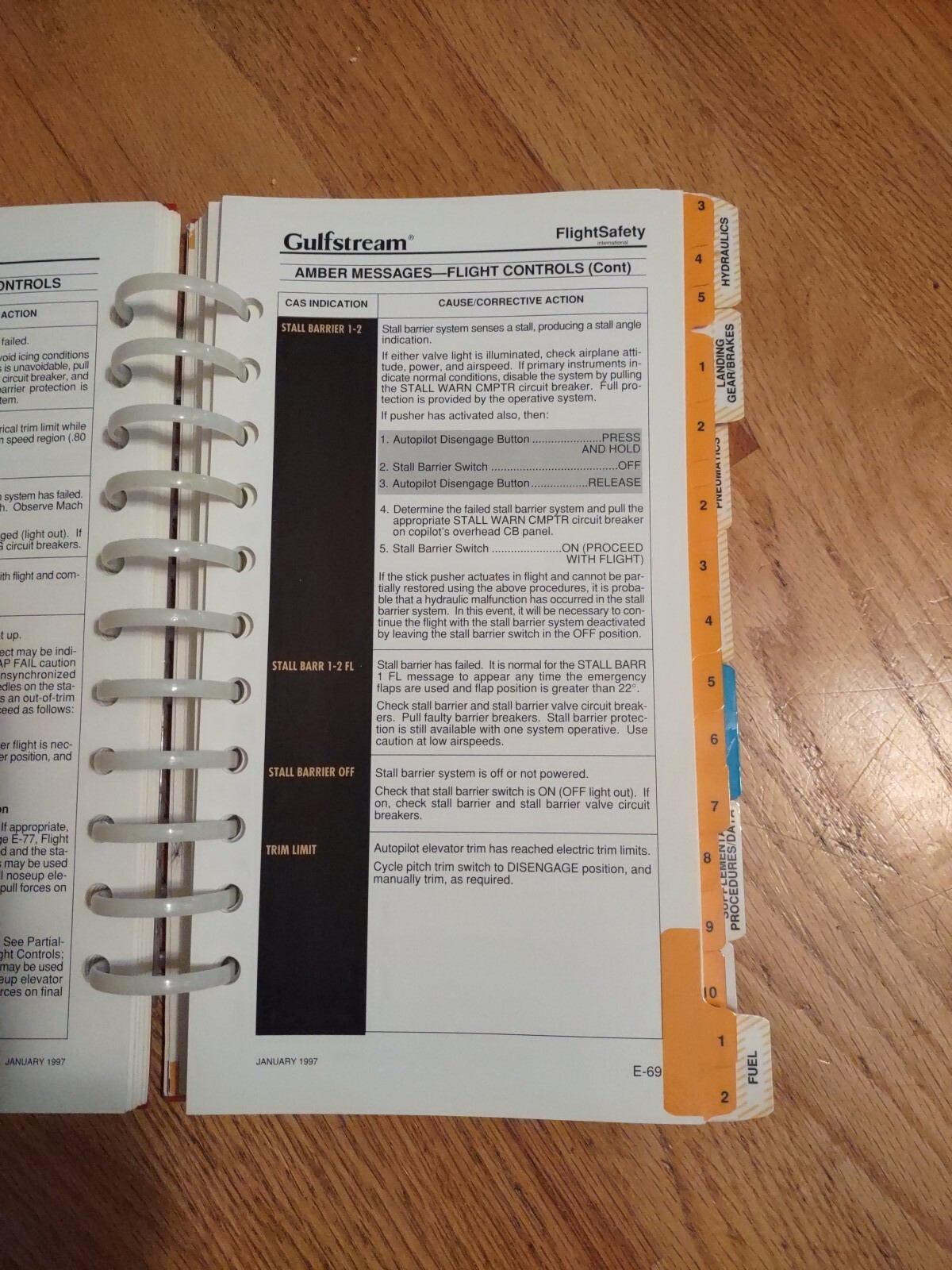 Gulfstream V Emergency/Abnormal Procedures Pilot's Checklist. GV
