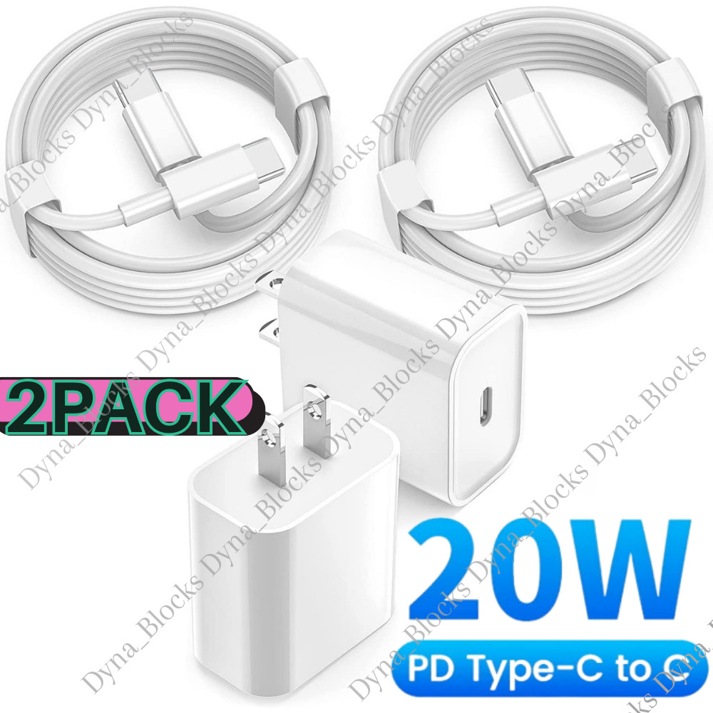 2PACK 20W PD Fast Wall Charger Dual Type C Cable For Samsung Galaxy A13 A33 A53