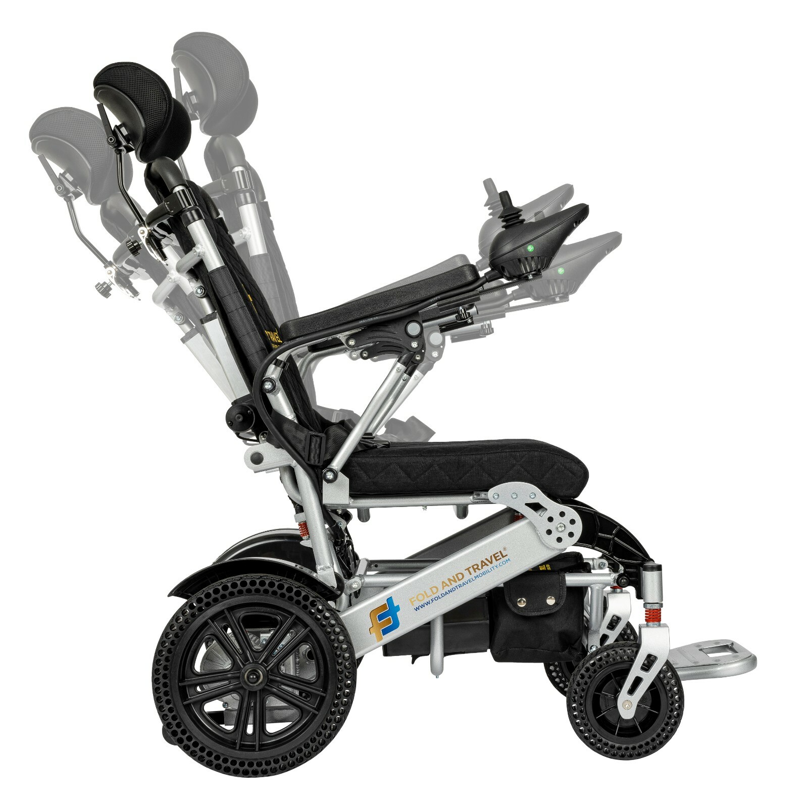 Fold And Travel Auto Recline Electric Wheelchair Lightweight Power Wheel Chair