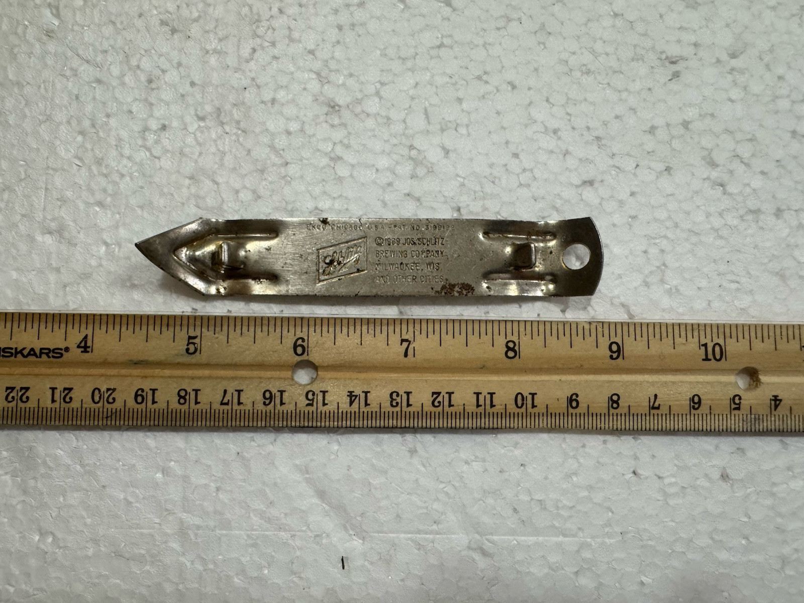 Vintage Schlitz 1969 Brewing Co Milwaukee Bottle Opener Ekco Chicago