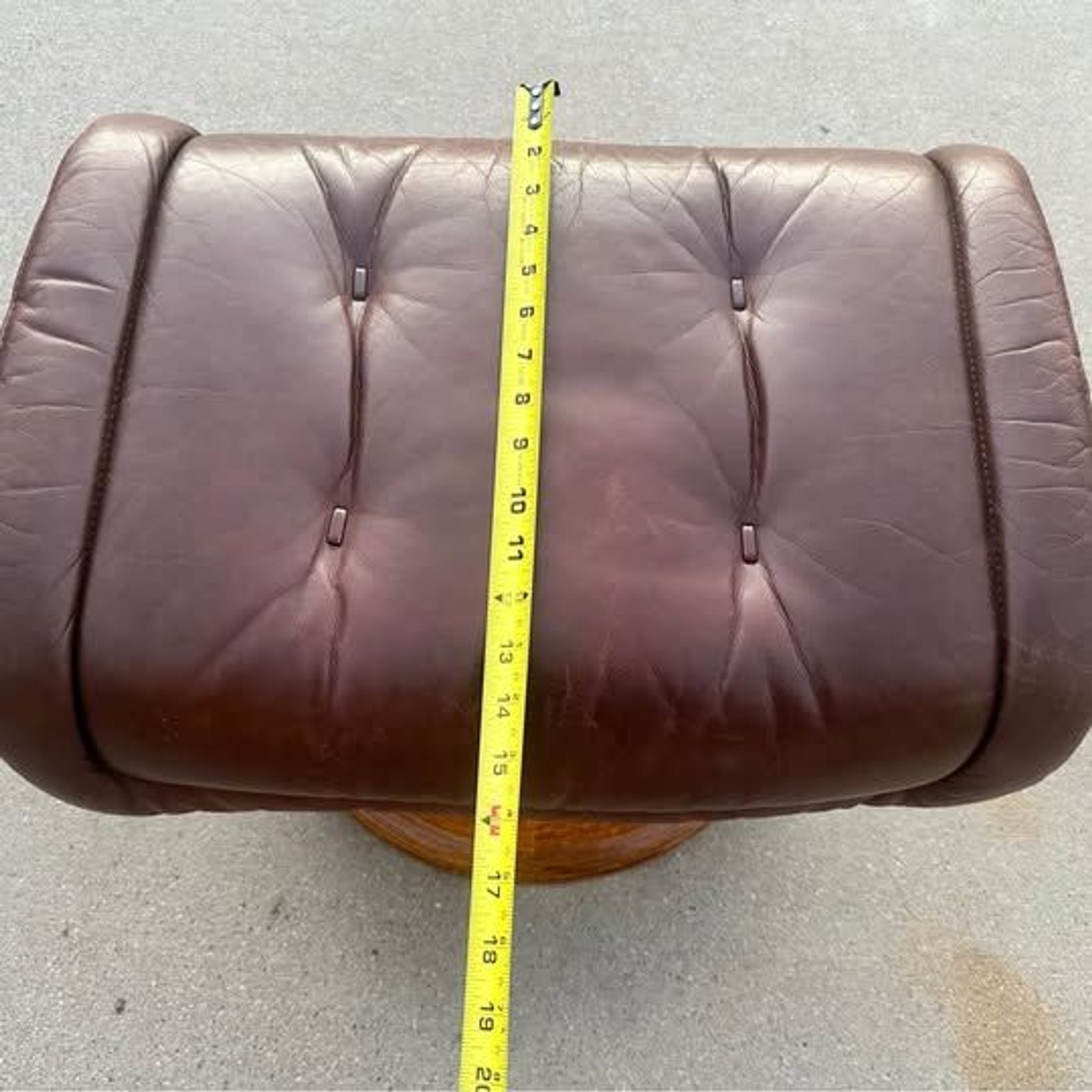 Ekornes Stressless Leather Wood Ottoman Footstool
