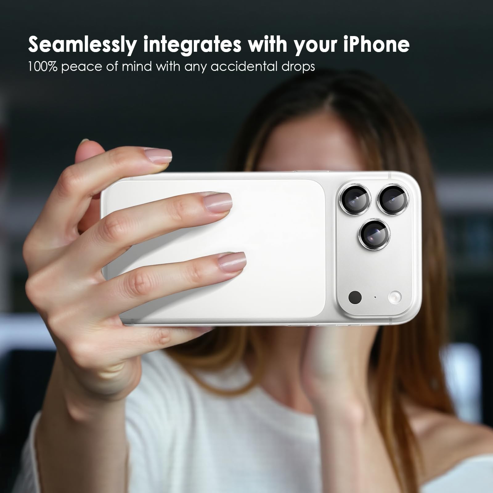 TENOC Camera Lens Protector for iPhone 17 17 Pro/17 Pro Max, Silver