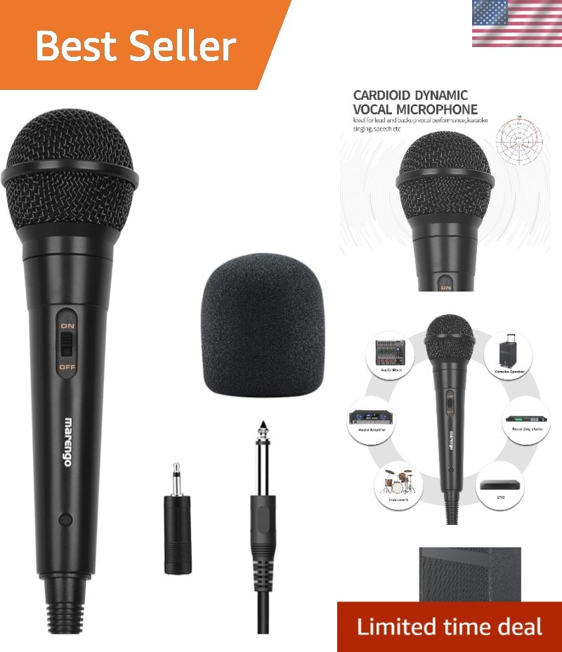 Versatile Handheld Microphone with 13ft Cable for Live Performance & Recording