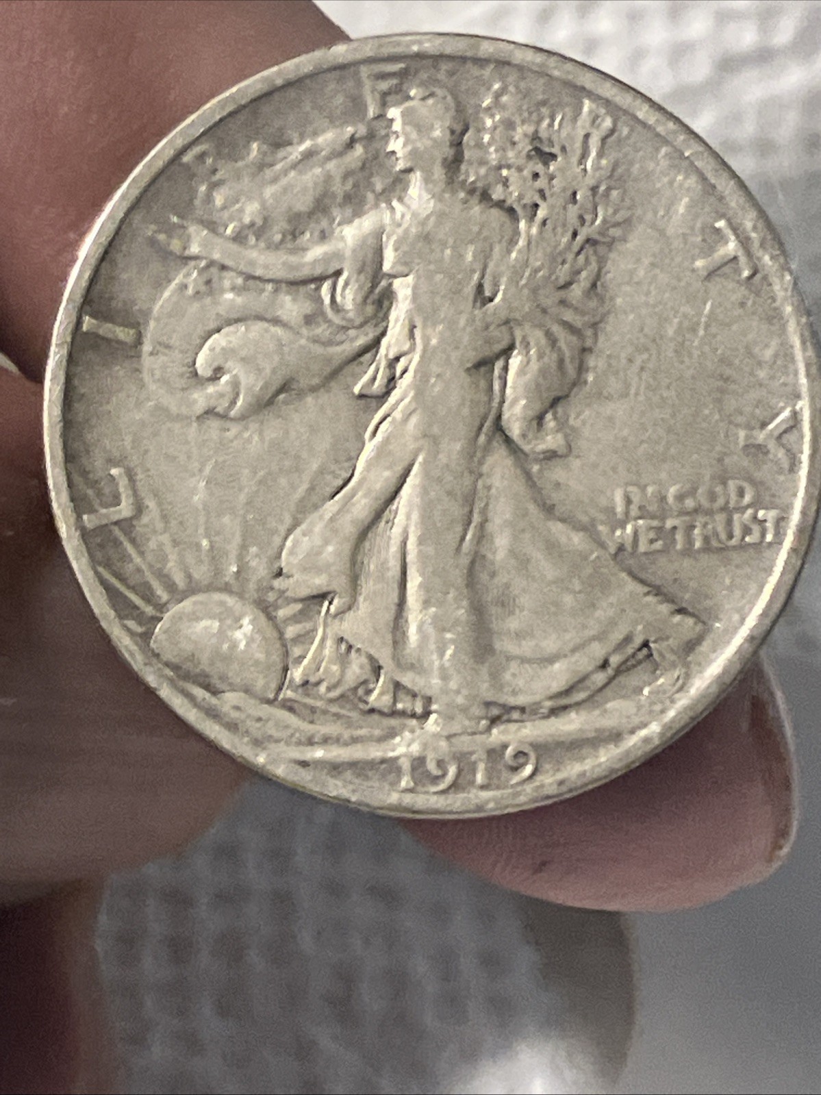 1919 d walking liberty half dollar